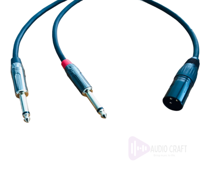 Dual Mm Inch Ts Male To Xlr Male Y Split Adapter Cable